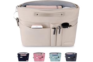 HyFanStr Handbag Organiser with Zip Pocket, Waterproof Polyester Bag-in-Bag Organiser, Bag Organiser, Inner Pockets for Handbags