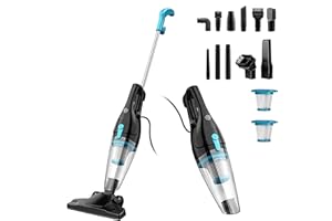 Genérico Aspiradora con Cable 2 en 1, 16 Kpa y Aspiradora Escoba con Cable, Aspiradora Vertical con Filtro HEPA para Suelos Duros, alfombras, Coches, Aspirador pequeño, Ligero y silencioso R3S