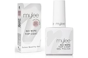 Mylee Top Coat Senza Dispersione per Smalto Gel Semipermanente 10ml - UV/LED Nail Art Manicure Pedicure, Lunga Durata, per Uso Professionale e Domestico, Vegan & Cruelty Free