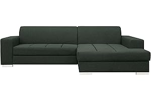 ‎MKS MEBLE MKS MEBLE Ecksofa Wohnzimmer - Wohnlandschaft - L-Form Couch mit Schlaffunktion - Bettsofa - Wohnzimmer L Couch - Polstersofa mit Bettkasten - Mistral Grün