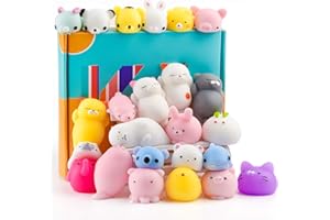 KUUQA 25Pcs Cute Squeeze Animal Toys Squishies Panda Cat Paw Mini Soft Squeeze Stressabbau Spielzeug für Geburtstagsfeier Ostereierfüller Goodie Bag Stuffers