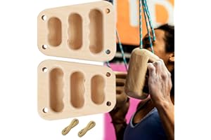 QSLKI 2PCS Klettern Hangboard, Doppelseitig rutschfest Tragbar, Multifunktionales Finger-Trainingsbrett, Hangboard Klettern, Fingerboard Aus Holz Indoors Und Outdoors, Kletterboard Den Klettergriff