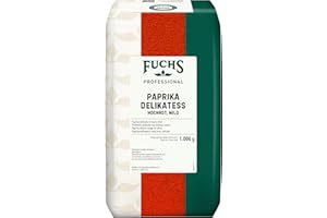Fuchs Professional - Paprika délicat rouge vif, doux | Épice douce et légèrement moulue | Qualité professionnelle pour les consommateurs en vrac et la gastronomie | 1 kg dans un sac