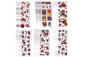 FEIFEI'S Bow 24 Fogli per Bambini Piccoli 3D Principessa Spiderman Avengers Adesivi gonfi per Feste, Insegnanti, Come ricompensa,Scrapbooking, Animali, Camion, Aeroplano (Spriderman)