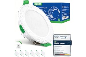 HOMEOW LED downlight dimbar infälld tak, 5 W inomhus taklampa 3CCT färgtemperatur dimbar, LED infälld spotlight 87 mm, IP44 o