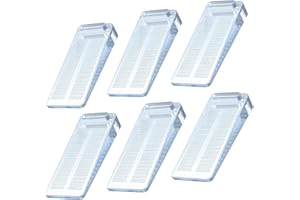 Topes para Puertas,Yosemy 6pcs Cuña Puerta de Goma Antideslizante Apilable,Protección de Pared y Muebles,Transparente