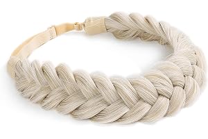 TOECWEGR Förlängningar pannband hårband flätat klassiskt tjockt brett flätat bröllop fluffiga flätor peruk kvinnor flicka skö
