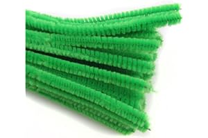 BEADS4CRAFTS 20 x PIPE CLEANERS *33 COLOURS* CHENILLE 6mm x 30mm STEM Children CRAFTS ART UK SELLER (Green C418)