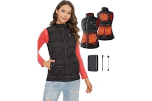 Zogeicy Beheizbare Weste Damen, Beheizte Westen mit 10000mAh Akku, Heizweste Jacke Wärmeweste mit 3 Heizstufen Beheizbare Weste für Wandern, Outdoor-Sport