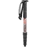 Manfrotto Element MII MMELMIIA5RD, Lightweight 5-section Aluminium Travel Camera Monopod, Red, with Wrist Strap, Rubber Grip,