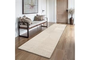 ‎THE CARPET the carpet Everest - Moderner Kurzflor Teppich Hoch-Tief-Struktur, 3D-Effekt, weiche Oberfläche und hohe Flordichte, ideal für Wohnzimmer & Schlafzimmer, Panglao Design, Beige, 80 x 300 cm