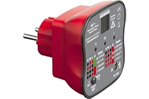 Benning SDT 1. Steckdosentester (Prüfung von Schutzkontaktsteckdosen, Prüfart 2-polig, Spannungsmessbereich 230 V AC, Klingenlänge 17 mm) 20053, schwarz, grau und rot
