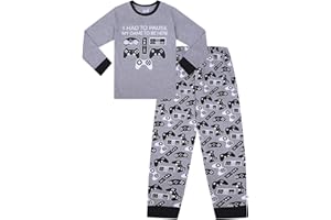 THEPYJAMAFACTORY Pijama largo con texto en inglés "I Paused My Game to Be Here"