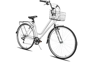 HH HILAND Hiland 700C Cityräder, 28 Zoll Urban City Pendler Fahrrad, 7 Gang Damen Fahrrad, Hybrid Fahrrad für Männer Frauen