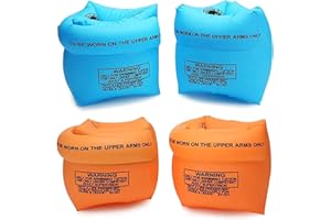 TUONYIS 2 paia di bracciali gonfiabili per bambini, per adulti, per nuoto, galleggianti, ali d'acqua, per imparare a nuotare
