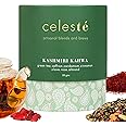 CelesTe Kashmiri Kahwa Loose Leaf Tea | Premium Blend with Saffron, Cardamom, Cinnamon, Clove, Rose & Almond | 100% Natural Loose Leaf Green Tea, 50g (1.76 oz) (50 gm) (25 Cups)