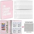 HASTHIP® Money Saving Planner A5 Budget Binder 100 Days Money Saving Plan Binder with 100 Cash Envelopes Money Saving Budget Binder for Planning and Saving, Pink
