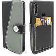 Pikkme Oppo A31 Black Leather Magnetic Flip Wallet Case Cover | Pocket Back Side for Oppo A31 (Grey)