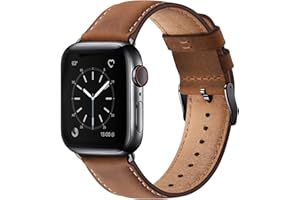 WFEAGL Compatible avec Bracelet Apple Watch 44mm 45mm 49mm 46mm 42mm(Séries 3 2 1),Bracelet de Cuir Véritable Remplacement pour iWatch Séries 11 10 9 8 7 6 5 4 3 2 1/SE/Ultra(Rouge Brun/Noir)