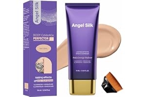 TMYIOYC ANGEL SILK All Over Complexion Perfector, Face & Body Coverage Perfector, Waterproof No Transfer Scar & Tattoo Cover Up Makeup, Long-Lasting Body and Leg Makeup (Brush Included)