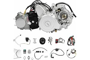 awolsrgiop 125cc 4 Takt ATV Motoren, Elektrischer Start Gokart Motor, Halbautomatisch Engine Kickstart Air-cooled Engine Elektrostart Luftgekühlt Für ATV Go Kart Einzylinder Motor