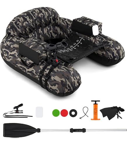 Float Tube Gonflable Pêche - Capacité 150 Kg - Avec Pagaie, Palmes, Pompe - Transport Sac à Dos