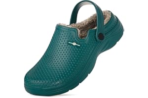 Hsyooes Sabots Femmes Hiver Chaussons Hommes Sabots de Jardinage Fourrés Peluche Chaussons Imperméables Chaussures de Jardin Pantoufles Antidérapant