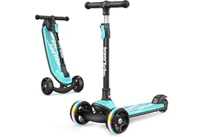 besrey Trottinette pour Enfants à 3 Roues, Trottinette Pliable pour Tout-Petits de 2 à 10 Ans avec lumière Clignotante LED, Trottinette silencieuse pour débutants, Guidon réglable