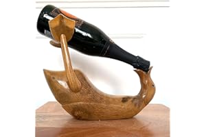 My Square Mile Drunken Duck Wine Holder Rack Accessory | Champagne Single Bottle Holder | Rustic Wood | Novelty | Funny | Wine Rack Stand | Wine Cellar | Gift