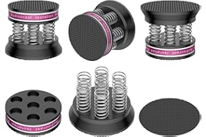 Tertullus 4 nóżki głośnikowe High End, amortyzatory drgań, aluminiowe nóżki, pochłaniacz dźwięku, stojak głośnikowy z antypoślizgową gumą amortyzatorem rezonansowym (czarny Audiocrast)