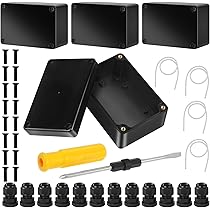 Aansluitdoos, IP65 waterdicht, 2 stuks, aansluitdoos, 100 x 68 x 50 mm, opbouw, verdeeldoos, ABS, lege behuizing, kunststof, klein, voor vochtige ruimtes, elektrische box Aansluitdoos, IP65 waterdicht, 2 stuks, aansluitdoos, 100 x 68 x 50 mm, opbouw, verdeeldoos, ABS, lege behuizing, kunststof, klein, voor vochtige ruimtes, elektrische box