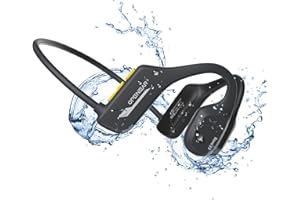 Hiteblaz Bone Conduction Headphones Bluetooth5.2, Swimming Headphones IP68 Waterproof 8G Memory, Open Ear Bone Conduction Headset Wireless, Sport Earphones Swim MP3 for Run Cycle Driving Black