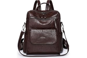 Puwuzixi Frauen Rucksack Wasserdicht Anti-Diebstahl Leichtgewicht PU Mode Reisen Mehrzweck Cabrio Geldbörse Umhängetasche Handtasche Rucksack