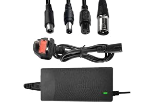 MuSylonz 42V 2A Electric Scooter Charger, Fast Charging with 4 Connectors شاحن سكوتر كهربائي, for 36V Li-ion Battery Electrify E-Bike Batterys, for Xiaomi M365/E-Scooters (LED Indicator)