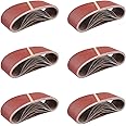 FD-Workstuff Gewebe-Schleifbänder │ 25 Stück │ 75 x 533 mm │ Mixpack (je 5 x Korn 40/60/80/120/180) │ für Bandschleifer │ Sch