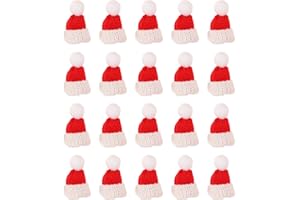 ERINGOGO 20St Weihnachtsminimütze Mini-Puppe Christbaumschmuck Weihnachtsdekoration Mini strickende Santa- Hüte Mini-Zylinder Mini-Weihnachtsmützen basteln Weihnachts-Mini-Schmuck Garn Hut