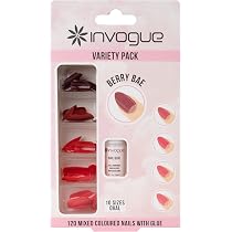 Invogue Berry Bae Oval Nails - Variety Pack (120 Pieces) : Amazon ...