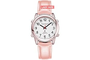 Hearkent Atomic Talking Watch with Large Numbers and Expandable Strap self-Setting for Visually impaired Blind or Elder People