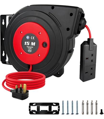 Enrouleur de câble d'extension rétractable, 9 m, 1000 W