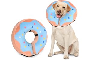 Niuoppy Inflatable Dog Collar for After Surgery, Pet Inflatable Collar for Dogs Cats, Protective Dog Cone Collar, Inflatable Recovery Collar for Dogs Prevent Licking, Wounding, Biting(Pattern M)