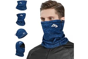 BIQIQI Braga Cuello Unisex, Elástica Multifunción Calentador de Cuello Bandana Pasamontañas Protección UV Polainas para Cuello Invierno Hombre Mujeres Ciclismo Correr Aire Libre - Azul