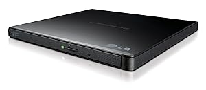 LG Storage GP65NB60 External Slim DVDRW 8X USB with Cyberlink Optical Drives, Black