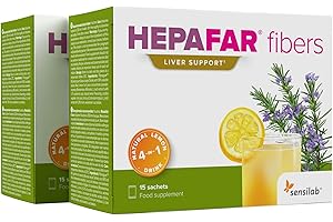 Hepafar Fibers - Détox foie - boisson rafraîchissante naturelle et sans additifs au goût citron - riche en fibres grâce au complexe hépatique Hepafar Fibers - 30 jours de fourniture - Sensilab