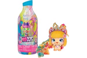 VIP PETS Color Boost S3 , Muñeca perrita Sorpresa coleccionable con Pelo largo para peinar (30cm) con Accesorios y tiza de pelo , Juguete regalo para niñas y niños +3 Años, (Paquete de 1)
