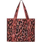 Leopar Baskılı Kapitoneli Plaj &Ccedil;antası, İ&ccedil;i &Ccedil;izgili Baskılı ve Cepli Shopper &Ccedil;anta, Plaj &Ccedil;antası