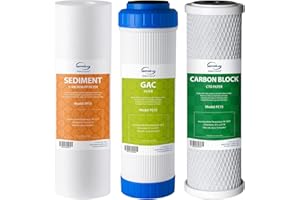 iSpring F3 Juego de Cartuchos de Filtro, Repuesto de Prefiltro de 6 Meses para Sistemas Estándar de Ósmosis Inversa RO, Blanco