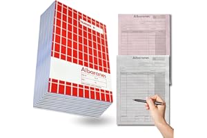 CAVECA 【PACK 12】 Talonario de Albaranes con Autocopiado y Matriz de Corte, Libro de Albarán con 40 Hojas por Talonario (20,5 x 15 cm), Documentos de Venta de Pedidos en Castellano, Albarán de Entrega