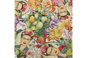Kt KILOtela - Tessuto di Tappezzeria al Metro, Gobelin Jacquard, 280 cm Larghezza, Lunghezza a Scelta in misure di 50 cm, Frida Tropicale