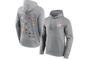Fanatics NFL all Team Logo Uomo Felpa con Cappuccio Grigio Regular