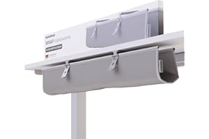 DESKSPACE® Cable Tray Desk Cable Management – Foldable Cable Channel on Both Sides – Cable Organizer for Desk – 94 cm (Grey)